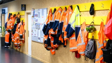 Hi vis jackets on the wall