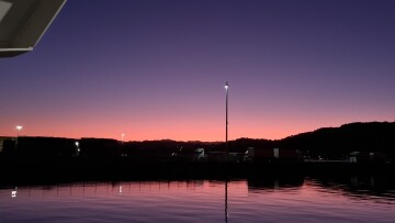 Marine base at dawn